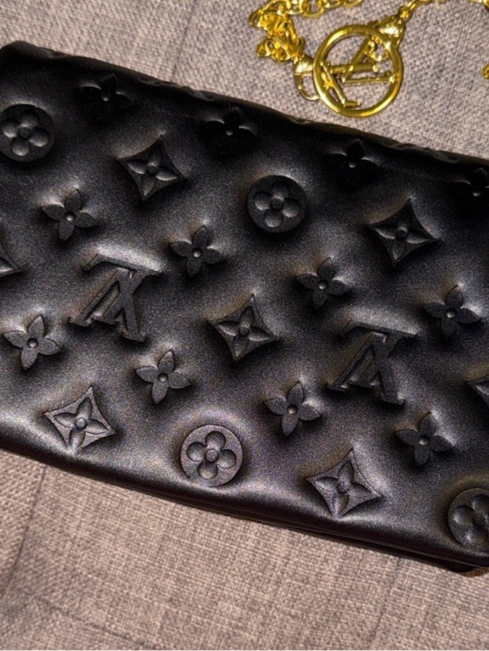 Black MonoEmbossed Crossbody with Gold Chain
d u p e - Picture 5 of 7